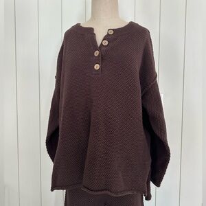 Free People Hailee Sweater Set (brown heather)